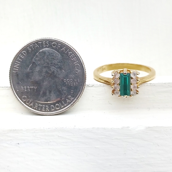 DAC Emerald and CZ Gold Ring - Picture 10 of 11